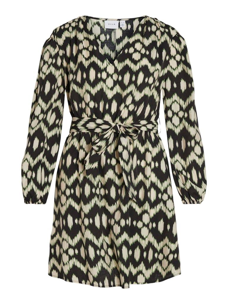 VIKALLILA GRY V-NECK L/S DRESS Schwarz 38