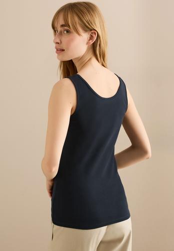 Basic Top mit Rundhals aus Baumwolle XXL - Universal Blue