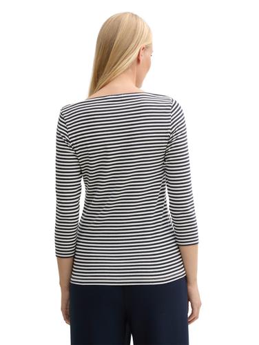 Langarmshirt mit Streifenmuster XL Regular Fit - Offwhite Navy Regular Stripe