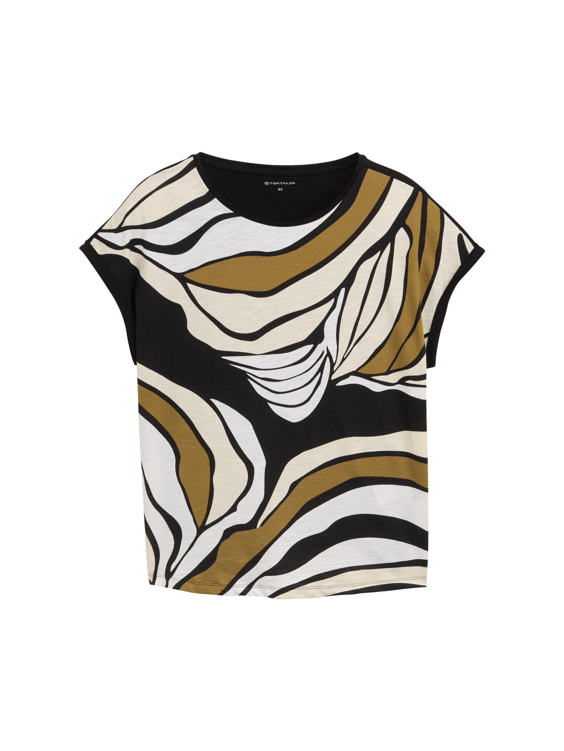 Plus Size - T-Shirt mit Muster 54 Regular Fit - Deep Black