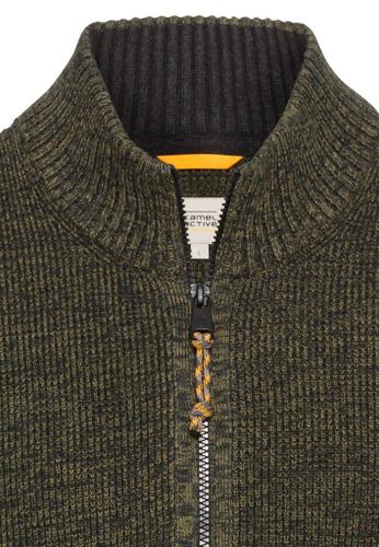 Strickjacke mit Reißverschluss Grün XXL