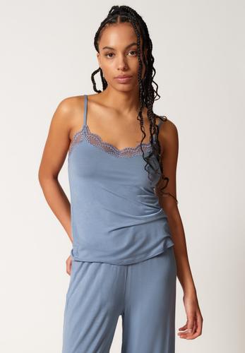 Skiny Damen Spaghettishirt Night In Mix & Match 38 - Faded Denimblue