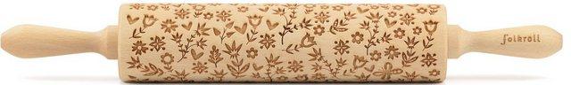 folkroll Teigroller »3D-Motiv-Teigrolle« Buchenholz, Flower