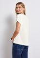Split Neck Bluse in Unifarbe 36 - Off White
