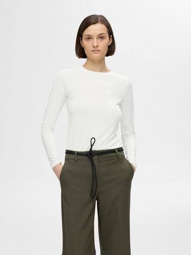 SLFMANJA LS O-NECK NOOS XL Slim Fit - Snow White