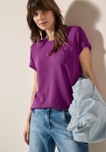 Strukturshirt mit Knöpfen L - Anemone Pink