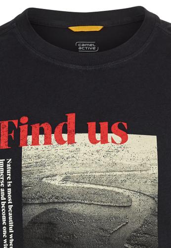 T-Shirt mit Print aus Organic Cotton Blau XXL