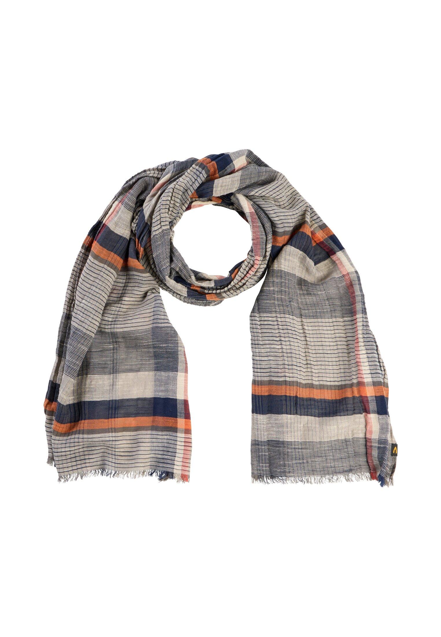 Multicolour Webschal aus Baumwoll-Twill OS - Burned Orange