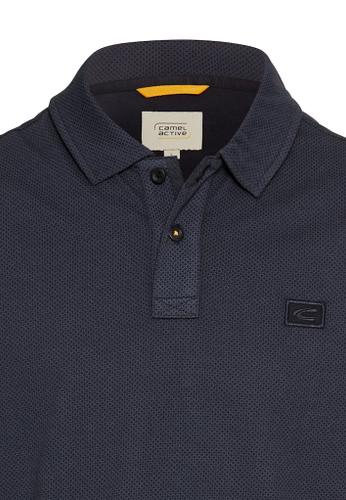 Kurzarm Poloshirt aus reiner Baumwolle Blau M