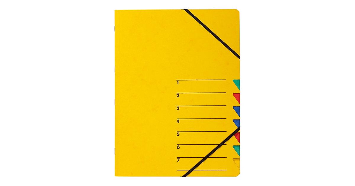 Ordnungsmappe Easy gelb, Teilung: 7 Fächer, B x H x T mm: 240 x 320 x 4 Ordner