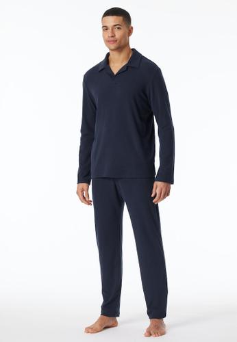 Schlafanzug lang Blau 56