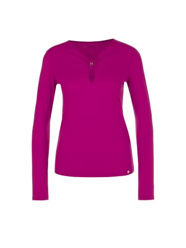 T-Shirt mit gerafftem Dekolleté 40 - Alpine Rose