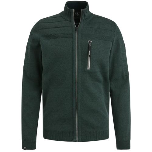 Zip jacket cotton bonded mouline L Regular Fit - Deep Forest