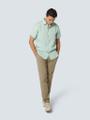 Shirt Short Sleeve Linen Solid Grün XXL