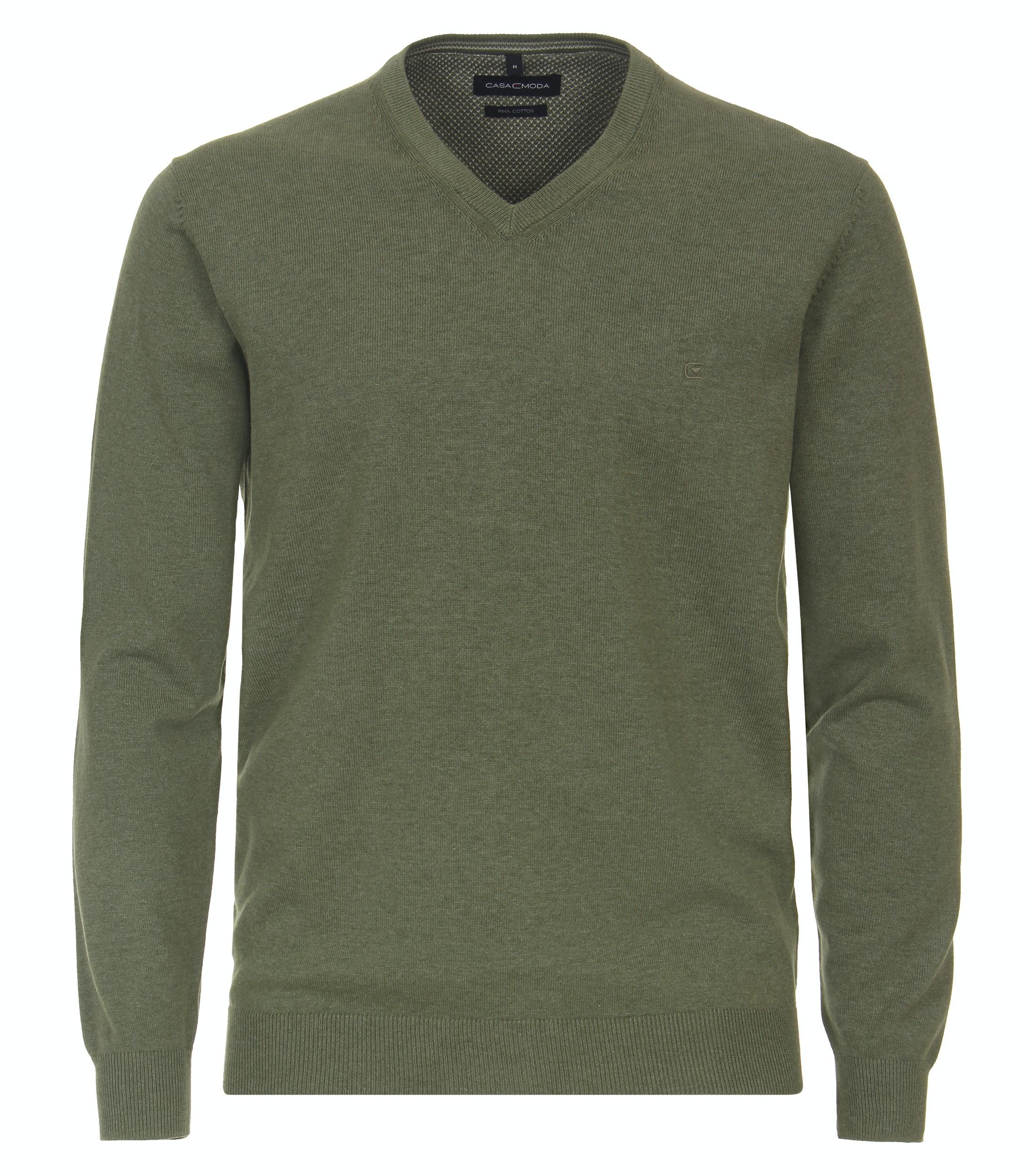 Pullover mit V-Ausschnitt uni 004430 XL - Grün