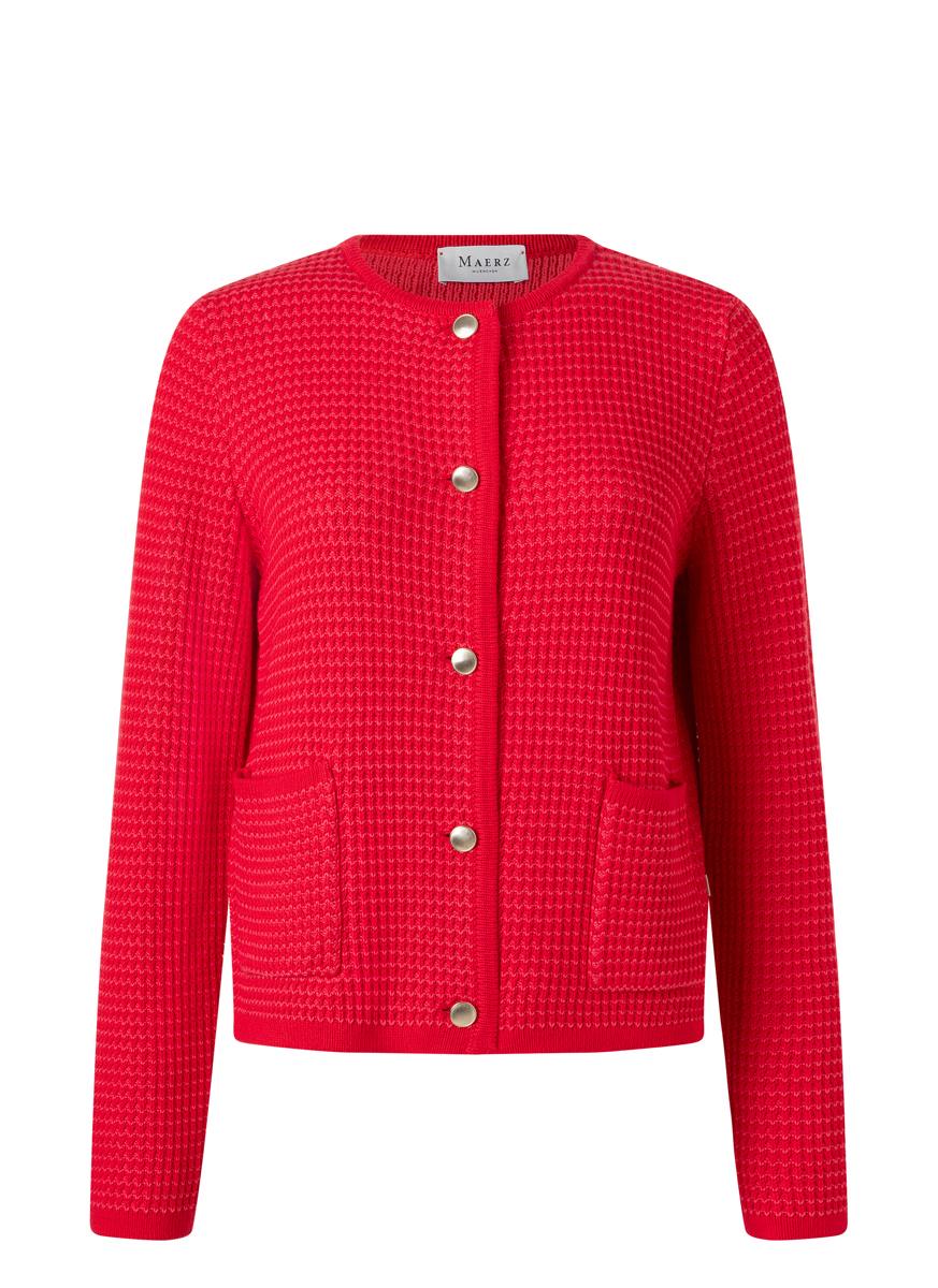 Strick Cardigan 1/1 Arm Regular Fit - Lychee Red