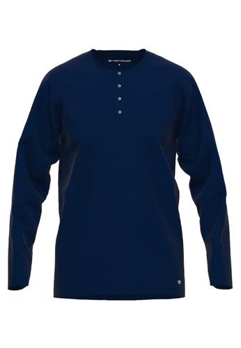 TOM TAILOR Herren T-Shirt uni 1er Pack 48 - Blau-dunkel-uni