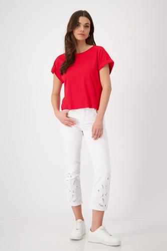 T-Shirt mit Ärmelaufschlag 36 - Red