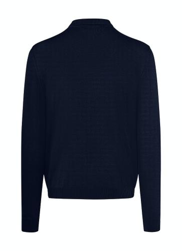 Pullover Polokragen Knopf 1/1 Arm Blau 52