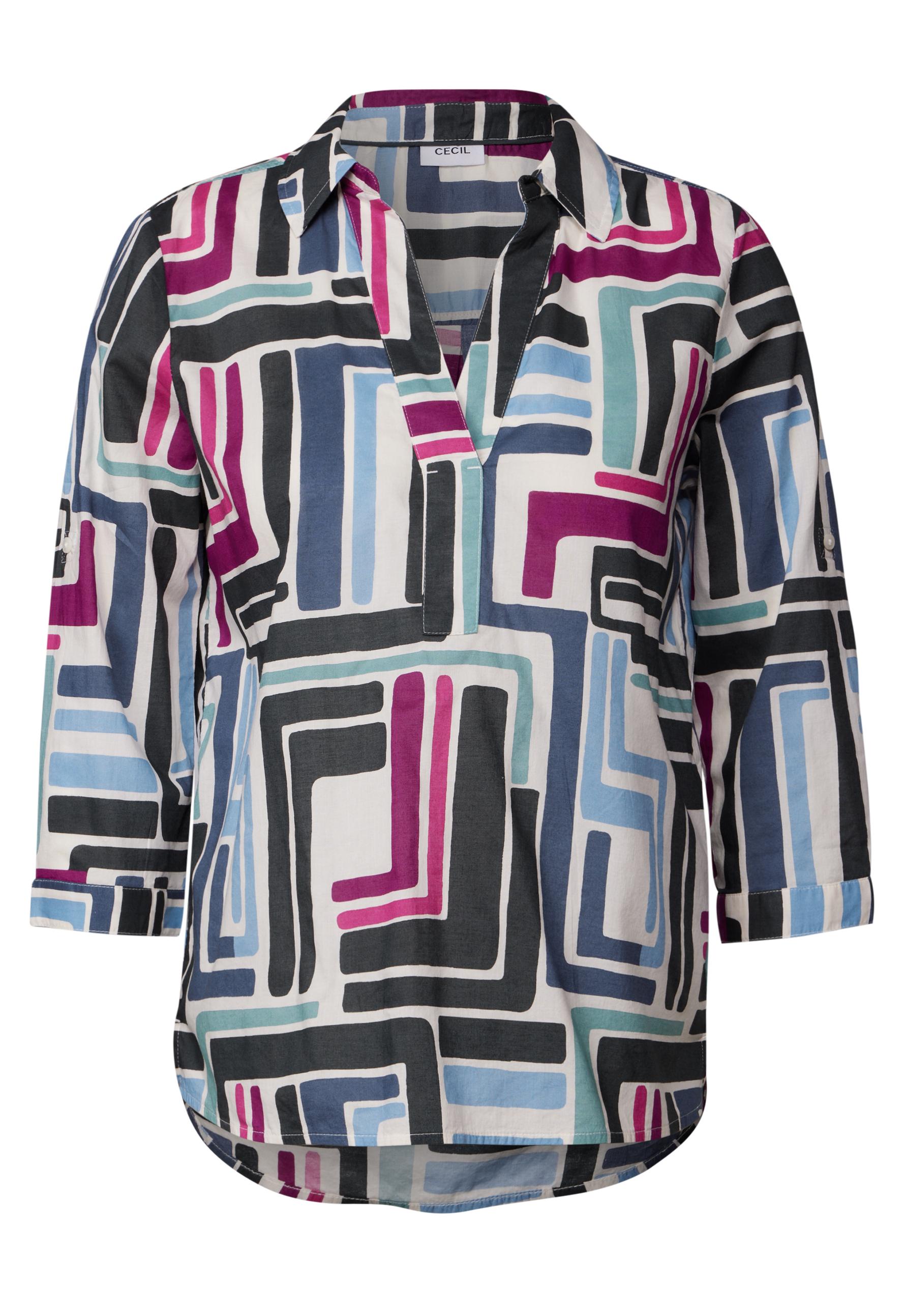 Gemusterte Bluse XXL - Light Alabaster White