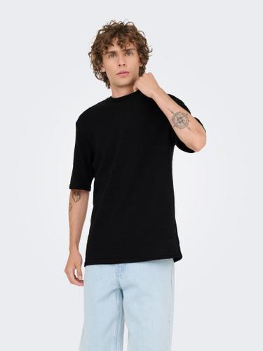 ONSGIVO REG 12 SS CREW KNIT NOOS L Normal geschnitten - Black