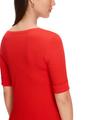 Schmal geschnittenes T-Shirt mit 3/4-Arm 38 - Flame Red