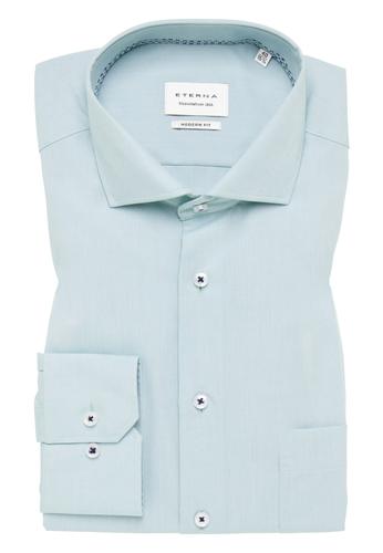 Hemd Chambray Langarm 40/Langarm - 65cm MODERN FIT - Grün