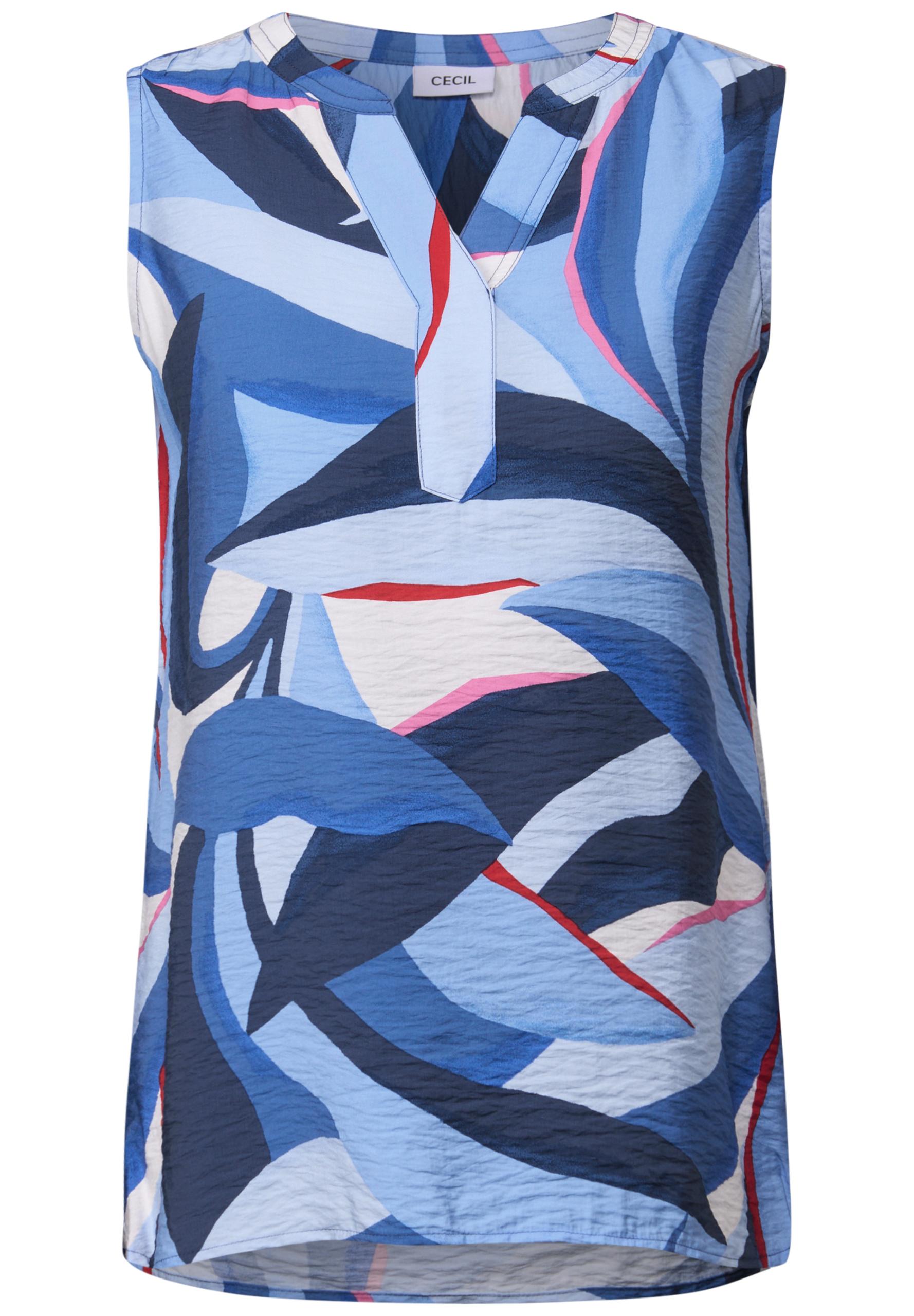 Gemustertes Blusentop L - Urban Navy Blue