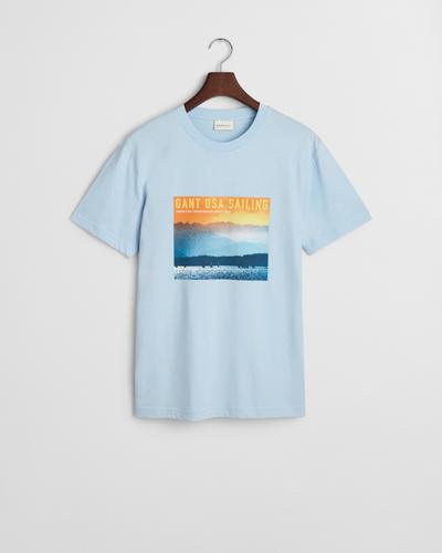GANT USA Sailing Print Graphic T-Shirt XXXL - Fresh Blue