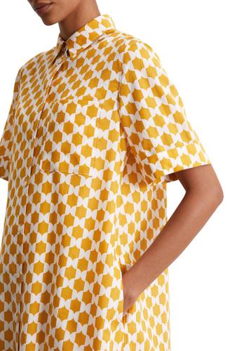 Print-Hemdblusenkleid relaxed 34 Relaxed Fit - Multi/ Golden Yellow