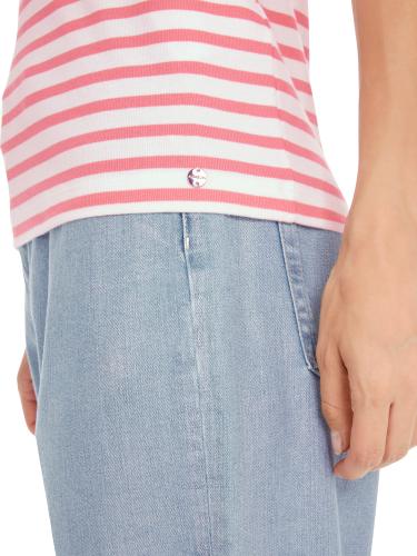 Ringel-T-Shirt aus Baumwoll-Ripp 36 - Bright Candy Pink