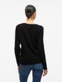 VIRIL V-NECK L/S  KNIT TOP - NOOS Schwarz M