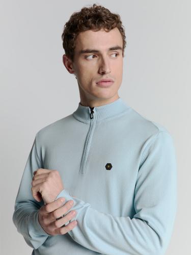 Pullover Half Zip Blau L
