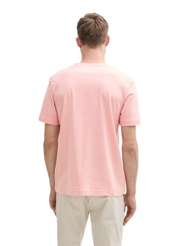 T-Shirt mit Logo-Label XL Regular Fit - Hazy Coral White Fine Stripe