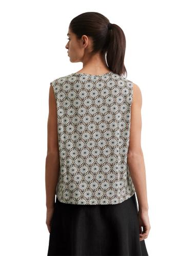 Jersey-Bluse loose S - Multi/muted Blue