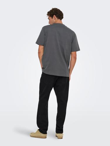 ONSFRED LIFE RLX SS TEE NOOS XXL Locker geschnitten - Grey Pinstripe