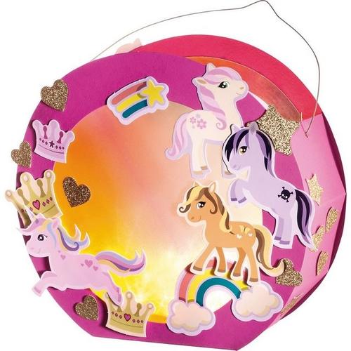 Folia Laternen-Bastelset Pony, inkl. Deko-Licht