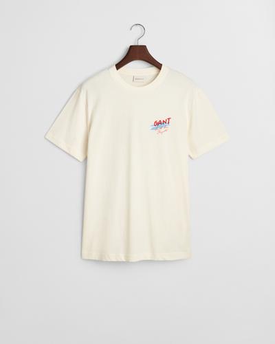 GANT USA Sailing Print Graphic T-Shirt XXL - Cream