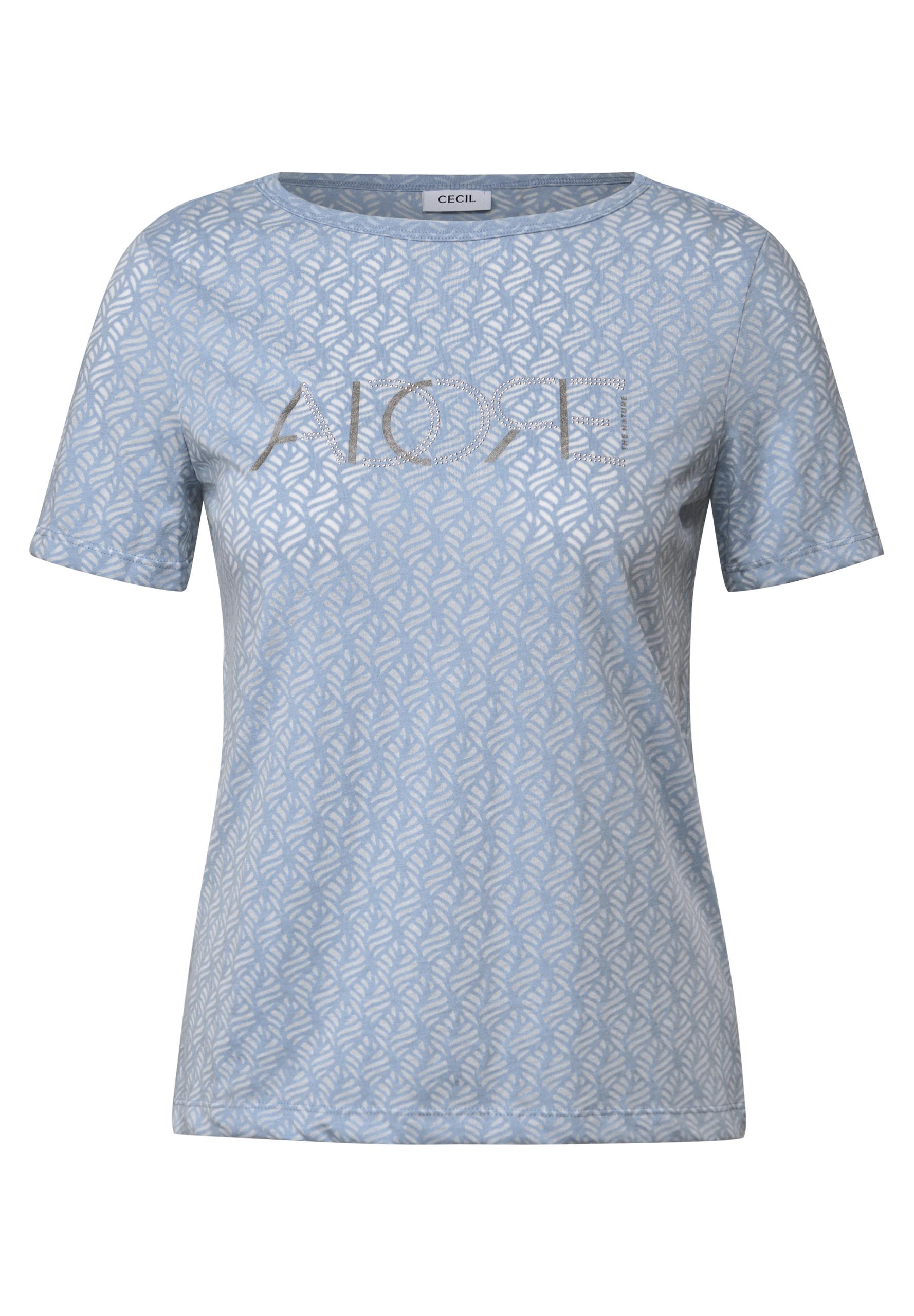 Ausbrenner-Shirt mit Wording XXL - Mountain Blue