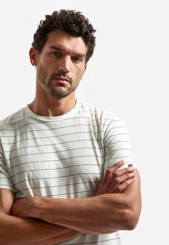 T-Shirt Crewneck Pin Stripe Garment Dyed L Regular Fit - Kit