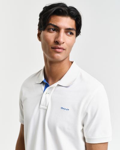 Kontrast Piqué Poloshirt XXXL - Eggshell