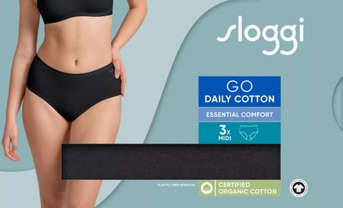 sloggi GO Daily Cotton Midi 3P Schwarz L