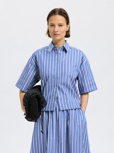 SLFFIA 2/4 CROPPED STRIPED SHIRT B 36 Verkürzt - Dazzling Blue