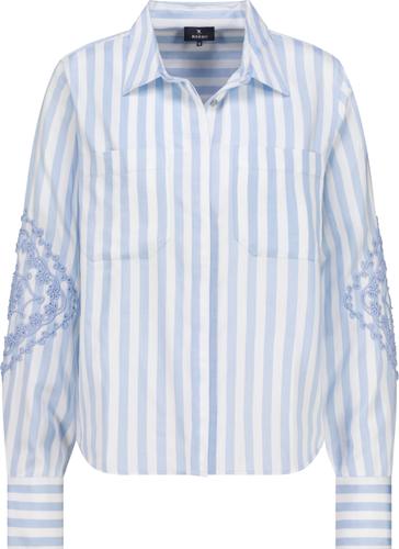 Bluse mit Kordelstickerei 40 - Light Sky Ringel