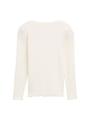 Ripp Langarmshirt mit Stickerei 104/110 Regular Fit - Wool White