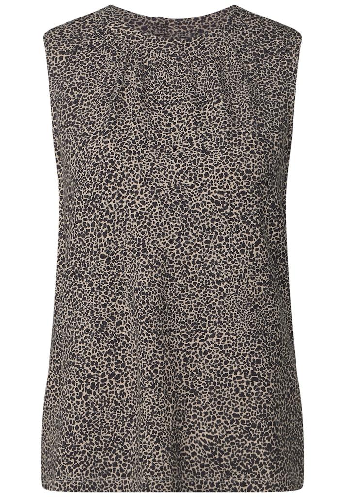 Top mit Leo-Muster Beige 36