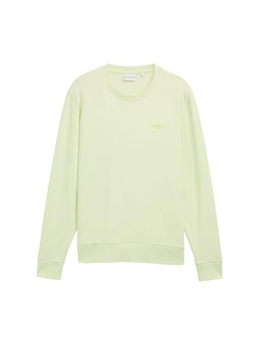 Basic Sweatshirt mit Logo-Print XL Regular Fit - Lime Cream Green