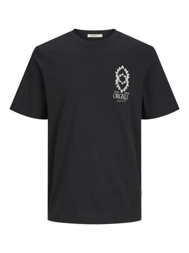 JORNOTO GRAPHIC CHEST TEE SS C.N LN M Weit geschnitten - Black