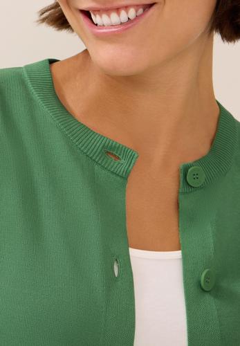 Strickjacke mit Knopfleiste L - Fennel Green