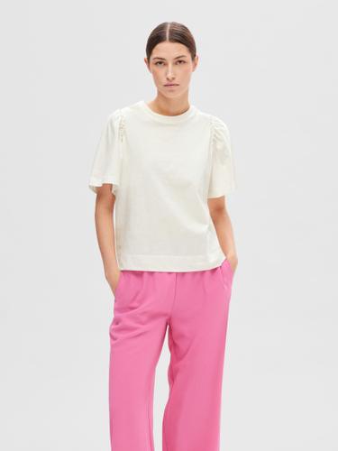 SLFPENELOPE 2/4 RUFFLE TEE NOOS XS Normal geschnitten - Snow White